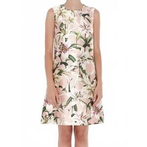 NEW DOLCE & GABBANA floral print midi dress in pink